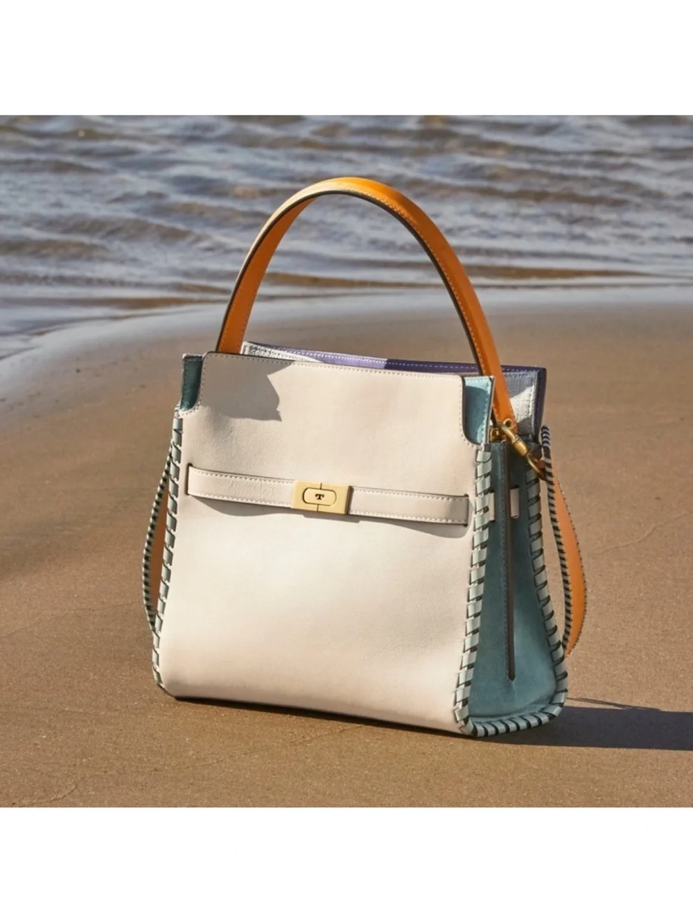 Tory Burch Lee Radziwill Small Whipstitch Leather Satchel Bag $1,398